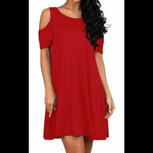 Red Loose Dress Size Small with pockets